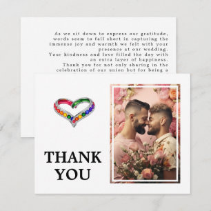 With photo LGBTQ+ Intertwined in Pride Thank You Card