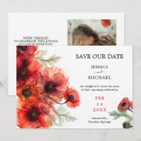 With photo Scarlet Petal Serenade Save the Date ca