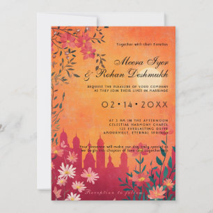 With photo Sunset Serenade Wedding Invitation