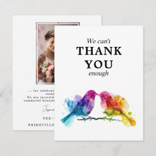 🌈With photo Thank you LGBTQ+ Rainbow Lovebirds