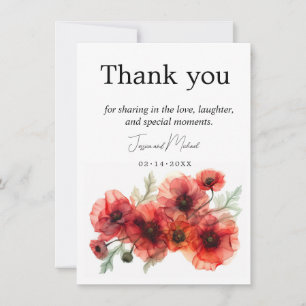 With poppies Scarlet Petal Serenade Thank You Card