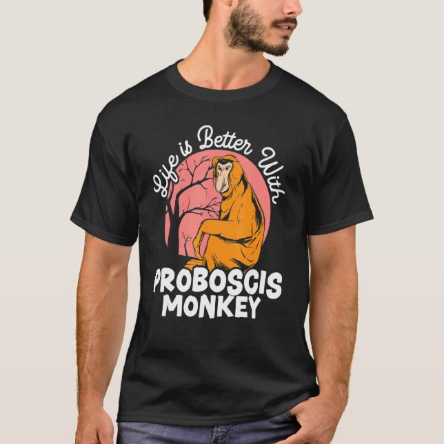 With Proboscis Monkey Ape Zookeeper T-Shirt (Front)