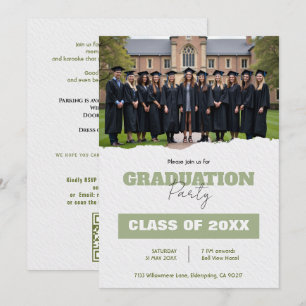 With QR code Class Year Photo Grad Party Invite