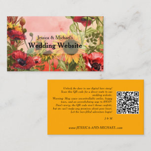 🌻With QR code wedding website Business Card