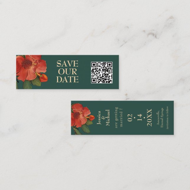 🌹With QR Rose Romance: Art Nouveau Splendour Calling Card (Front/Back)