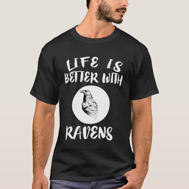 With Ravens Birds Animal T-Shirt (Front)