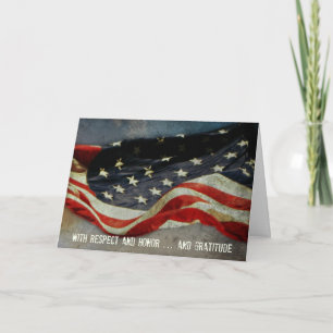 With Respect, Honour  - Thank You Veterans Day Card