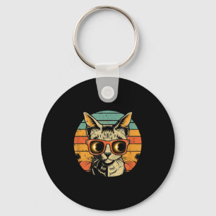 With Shirt Solar Eclipse Cat Sunglasses Keychain