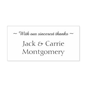 With Sincerest Thanks Personalized Self-inking Stamp