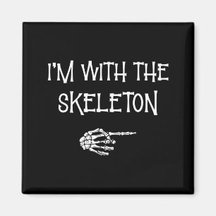 With skeleton halloween costume funny couples magnet
