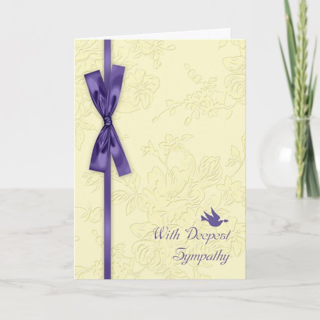 With Sympathy, Cream Embossed Effect With Dove Card (Front)