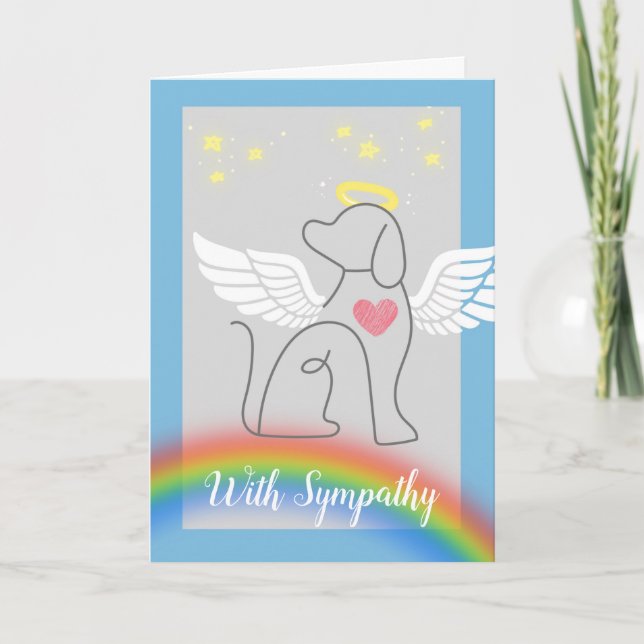 With Sympathy for Loss of Dog Rainbow and Halo Card (Front)
