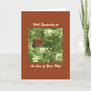 With Sympathy, Loss of Wife, Orange Butterfly Card