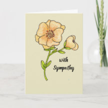 With Sympathy Note card Yellow