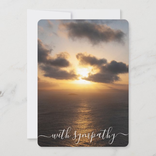 With Sympathy Sunset over the Ocean Condolences (Front)
