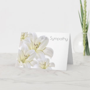 With Sympathy - White Lilies Holiday Card