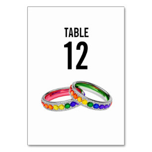 With text at back wedding Intertwined in Pride  Table Number
