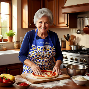 With text💙💛 Beautiful blue and yellow Azulejos Apron