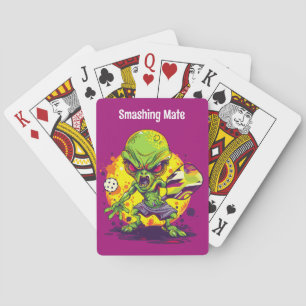 With text Extraterrestrial Mayhem Playing Cards