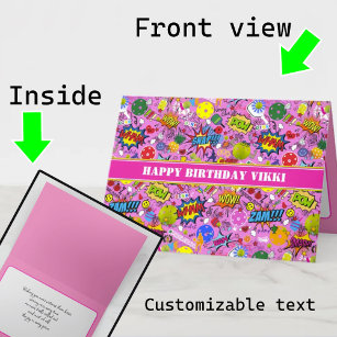 With text 😍 mixed pickleball pink Birthday Card