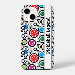 With text Pattern with Pickleballs iPhone 14 Case