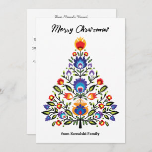 With text Wycinanki Wonderland Christmas Holiday Card