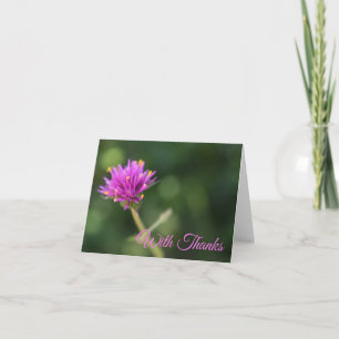 With Thanks Nature Photography Purple Flower Thank You Card