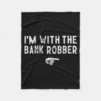 With The Bank Robber Matching Lazy Costume Fleece Blanket