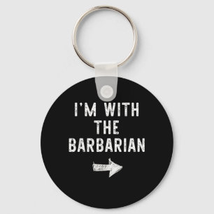 With The Barbarian Funny Halloween Couple Costume Keychain