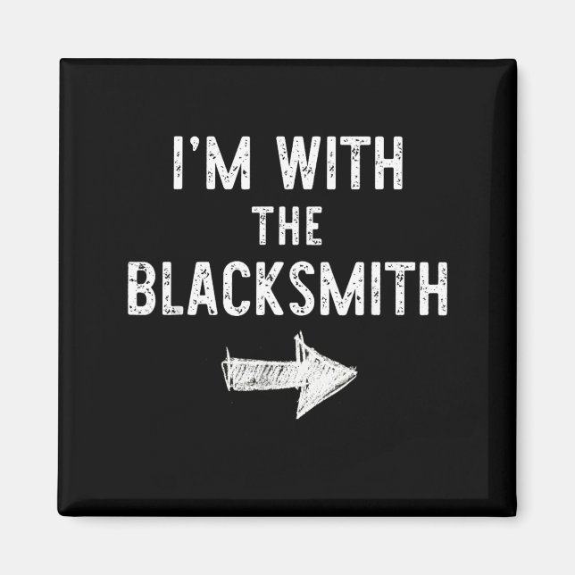 with The Blacksmith Funny Halloween Couple Costume Magnet (Front)