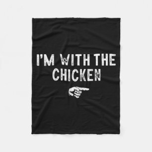 With The Chicken Matching Lazy Costume Halloween Fleece Blanket