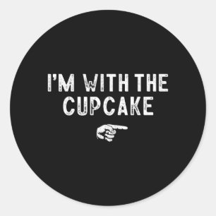 With The Cupcake Matching Lazy Costume Halloween Classic Round Sticker