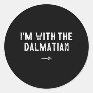 With The Dalmatian Costume Matching Lazy Halloween Classic Round Sticker