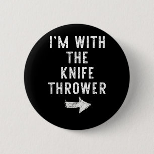 with The Knife Thrower Funny Halloween Couple 2 Inch Round Button