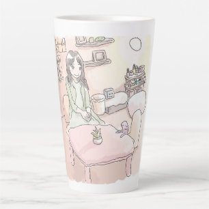 with the pale rooms of the rainbow, latte mug
