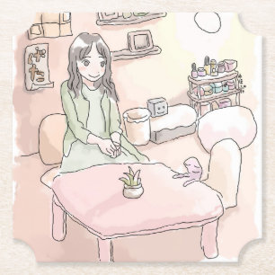 with the pale rooms of the rainbow, paper coaster