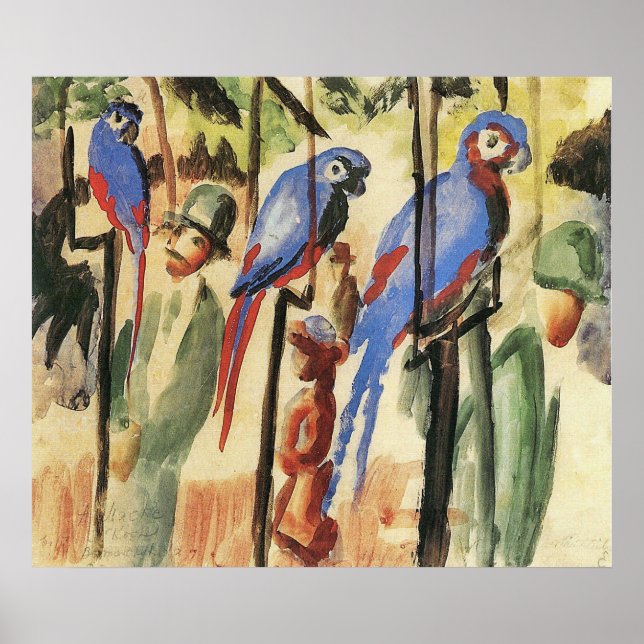 With the Parrots I by August Macke Poster (Front)