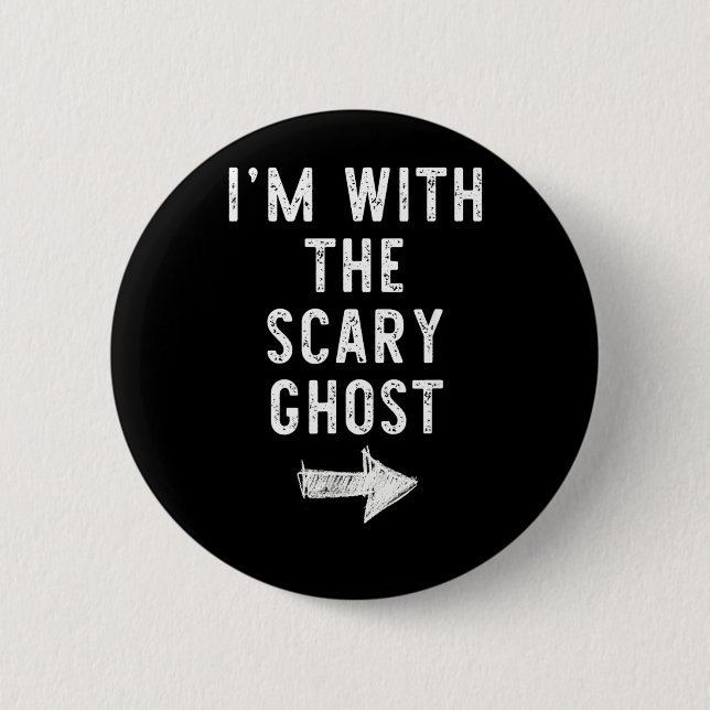 with The Scary Ghost Funny Halloween Couple 2 Inch Round Button (Front)