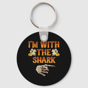 With The Shark Shirt Costume Funny Halloween Keychain
