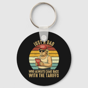 With The Tariff Funny Trump Father's Day Keychain