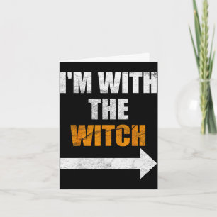 With the witch vintage retro halloween costume for card