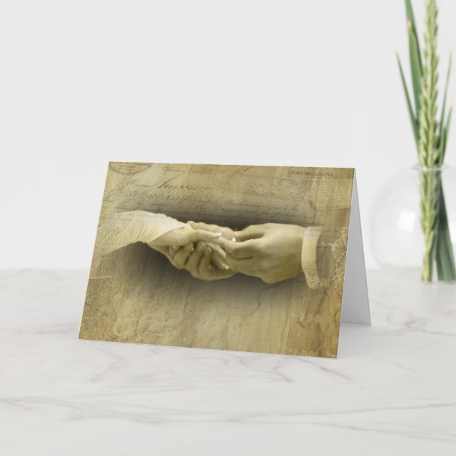 With this Ring, Romantic Vintage Wedding Love Announcement (Front)