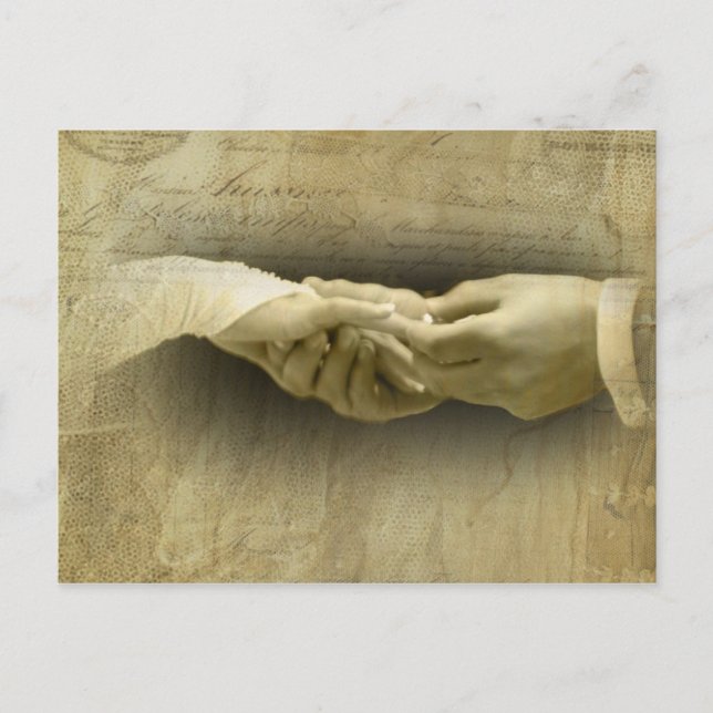 With this Ring, Romantic Vintage Wedding Love Postcard (Front)