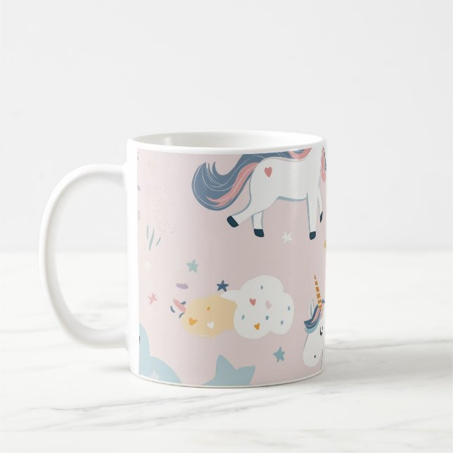 With unicorn friends coffee mug (Left)
