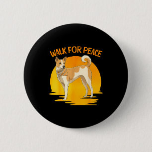 With Walk Peace Aloka Dog Minimalist 2 Inch Round Button