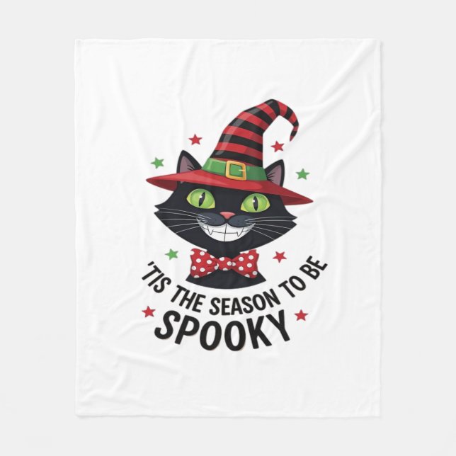 With Witch Hat And Tie Fleece Blanket (Front)