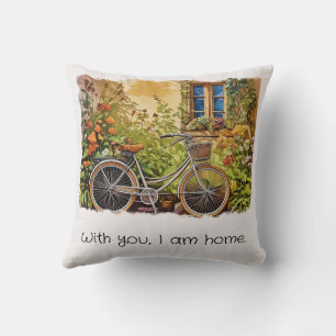 With you, I am home. quote about us, Throw Pillow