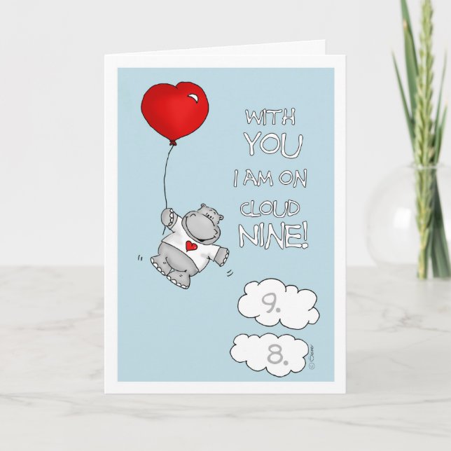 With you I am on cloud nine - Valentine' Day Holiday Card (Front)