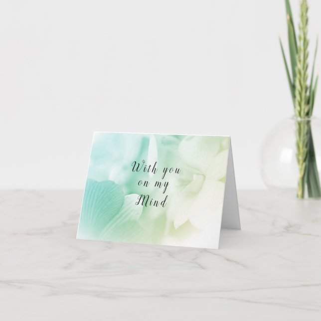 “With You On My Mind” Folded Blank Note Card (Front)