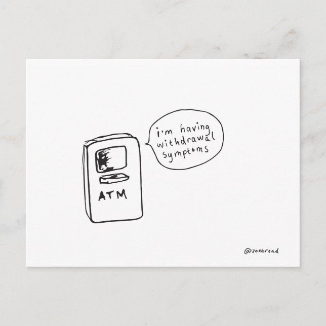 withdrawal symptoms postcard (Front)